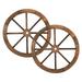 2pcs 24-Inch Old Western Style Garden Art Wall Decor Wooden Wagon Wheel Brown