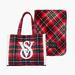 Victoria's Secret Bags | New Victoria's Secret Plaid Tote & Blanket Set | Color: Red | Size: Os