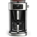 KRUPS Filterkaffeemaschine "KM760D Aroma Partner" Kaffeemaschinen integrierte Kaffee-Vorratsbox für bis zu 400 g frischen Kaffee Gr. 1,25 l, 10 Tasse(n), grau (schwarz, edelstahlfarben) Filterkaffeemaschine