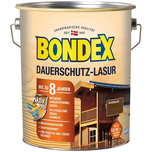 „BONDEX Holzschutzlasur „“DAUERSCHUTZ-LASUR““ Farben Ebenholz, 0,75 Liter Inhalt Gr. 4 l, braun (nussbaum) Holzlasuren“