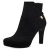 High-Heel-Stiefelette TAMARIS, Damen, Gr. 36, schwarz, Textil, elegant, Schuhe, mit Schmuckelement an der Ferse