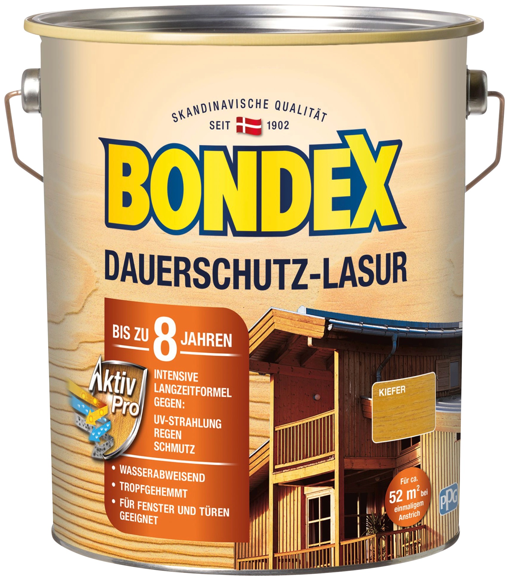 „BONDEX Holzschutzlasur „“DAUERSCHUTZ-LASUR““ Farben Ebenholz, 0,75 Liter Inhalt Gr. 4 l, beige (kiefer) Holzlasuren“