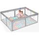 Dripex Baby Playpen, Sturdy Playpen for Baby and Toddlers, Portable Kids Play Pen Babies and Toddlers with Breathable Mesh & Pull-Up Rings, Babies Fence and Activity Centre Play Area Indoor(120x180cm)
