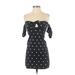 ASOS Casual Dress - Mini Sweetheart Short sleeves: Blue Polka Dots Dresses - Women's Size 2