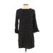 Old Navy Casual Dress - Shift Crew Neck 3/4 sleeves: Black Polka Dots Dresses - Women's Size Small