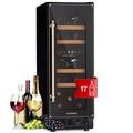 Klarstein Vinovilla Built-in Wine Cooler Drinks Fridge, Dual Zone Wine Fridges, Wine Prosecco & Beer Bottles, Touch Control, Indoor/Outdoor Bar Fridge & Wine Cooler for Garden, 5-22°C, 52L, 17 Bottles