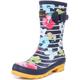 Joules Women's Molly Welly Wellington Boots, Blue Stripe Floral, 3 UK