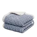 Fouriding Sherpa Fleece Throw Blanket,Soft Warm Bed Throws Blankets Sofas Throws Blankets for Winter Bed Sofa Travel Bedspread Blanket (Blue, 200×230CM)