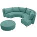 Seasonal Living Fizz 168" Wide Curved Patio Sectional w/ Cushions Wood in Blue | 36 H x 168 W x 63 D in | Wayfair 105FT003P2-FULL-RSB_105FZ-Z2-30B