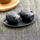 Novica Handmade Portly Pigs In Black Ceramic Salt And Pepper Set