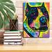 Winston Porter "Justice" By Dean Russo, Giclee Canvas Wall Art, 12"X16" Canvas in Indigo/Orange/Yellow | 16 H x 12 W x 0.75 D in | Wayfair