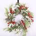 The Holiday Aisle® 24" Floral Wreath Most Realistic Faux in Gray/Green/Red | 24 H x 24 W x 8 D in | Wayfair 967B5B4F4E0B40C795FAB2EEA9B9D426