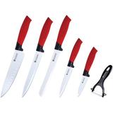 Zillinger Red Handle Knife Set Stainless Steel in Gray/Red | 2 H x 15 D in | Wayfair ZL-780