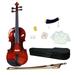 Glarry Acoustic Student Solid Violin Fiddle Starter Kit with Case Bow Rosin Strings Shoulder Rest Tuner 1/8 1/4 1/2 3/4 4/4