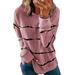 Womens 2024 Spring Fashion Hoodies Raglan Top Long Sleeve Striped Pullover Hooded Sweatshirt Loose Jumper Shirts