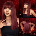 1pcs High Temperature Silk Wig European And American Style Red Ladies Long Straight Hair Wig Suitable For Parties Festivals Cosp