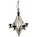 Benzara Solid 6-Light Washed-Wood Chandelier - White & Black