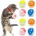 Yirtree 10 Pieces Pet Cat Kitten Play Balls with Jingle Bell Pounce Chase Rattle Toy Random Color