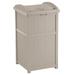 Suncast 30-33 Gallon Deck Patio Resin Garbage Trash Can Hideaway Taupe (3 Pack)