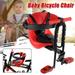 Baby Bike Seat Child Safety Seat Front-Mounted Bike Seat for Child Toddler Bike Seat for Adult Bike Chair Baby Safety Seat Baby Carrier for 8months to 4years Old up to 110lb with Foot Pedals Red