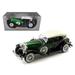 Diecast 1934 Duesenberg Model J Black and Green with Cream Top 1/18 Diecast Model Car by Signature Models