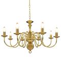 vidaXL Chandelier Home Interior Decoration Elegant Charm Chandelier Living Room Bedroom Hanging Ceiling Pendant Light Golden 8xE14 Bulbs