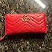 Gucci Accessories | 100% Authentic Gg Marmont Zip Around Wallet Matellase Leather Wallet | Color: Red | Size: Os