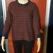 J. Crew Tops | J. Crew Striped Pullover With Pixie Collar Size M | Color: Black/Red | Size: M