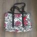 Coach Bags | Coach Poppy Logo Floral Travel Tote Carry On Bag 13lx17w. | Color: Black/White | Size: 13lx17w