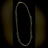 J. Crew Jewelry | J Crew Gold Tone And Emerald Green Stones 27” | Color: Gold/Green | Size: 27”