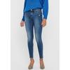 Skinny-fit-Jeans ONLY "ONLWAUW MID SKINNY BJ114-3 NOOS", Damen, Gr. L (40), Länge 30, blau (medium, blau), Denim/Jeans, Obermaterial: 64% Baumwolle, 31% Polyester, 3% Viskose, 2% Elasthan, Abriebeffekte, casual, skinny fit, Jeans, mit leichten...