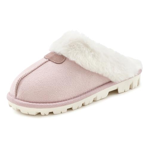 Plüsch Hausschuhe VIVANCE Gr. 39, rosa (rosé) Damen Schuhe Pantoffeln Plüsch Hausschuh Hausschuh,Pantoffeln,Clogs, Schlappen, Pantolette mit Warmfutter VEGAN