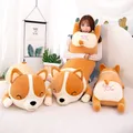 Jouets en peluche de chiot couché de dessin animé chien Shiba Inu mignon coussin d'oreiller animal