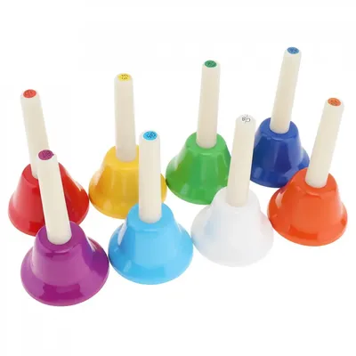 Instrument Musical coloré avec clochette à main 8 notes jouet Musical pour enfants bébés