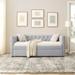 Upholstered Twin Bed with Button Copper Nail Daybed with Trundle