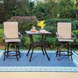 3/5-Piece Patio Bar Stool Set of 1 Bar Table & 2/4 Textilene Swivel High Bar Stools