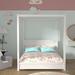 Red Barrel Studio® Low Profile Canopy Bed Wood in Gray/White | 74.8 H x 62.8 W x 83.9 D in | Wayfair E08A626553C44625B78DAAAE0C8188D1