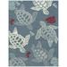 Home Dynamix Marine Sea Turtle Coastal Animal Indoor/Outdoor Area Rug Navy Blue/Ivory 5 2 x7 2