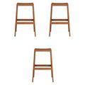 Home Square Hard Wood Outdoor Bar Stool in Natural - Set of 3