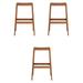 Home Square Hard Wood Outdoor Bar Stool in Natural - Set of 3