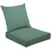 2-Piece Deep Seating Cushion Set Dark sage green felt texture abstract art Colored construction paper Outdoor Chair Solid Rectangle Patio Cushion Set