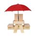 OAVQHLG3B Squirrel Table Feeder with Umbrella OAVQHLG3B Wooden Picnic Table Feeder for Squirrels Squirrel and Chipmunk Gifts for Squirrel Lovers Built Strong from Pine Wood