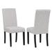Westin Outdoor Bellure Linen Fabric Upholstered Dining Side Chair (Set of 2) Light Gray