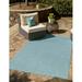 Rugs.com Outdoor Solid Collection Rug â€“ 8 x 11 Aquamarine Flatweave Rug Perfect For Living Rooms Large Dining Rooms Open Floorplans