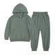 ZCFZJW Kid s Tracksuits 2 Piece Athletic Hoodie Tracksuit Set Activewear Solid Pullover Sweatshirt Sweatpant Sports Sets for Youth Boys Girls Sweatsuit(Green 8-9 Years)