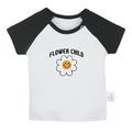 Flower Child Funny T shirt For Baby Newborn Babies T-shirts Infant Tops 0-24M Kids Graphic Tees Clothing (Short Black Raglan T-shirt 18-24 Months)