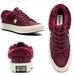 Converse Shoes | Converse One Star Ox Women's Leather Fur Lined Sneakers Burgundy Size 8 | Color: Red/White | Size: 8