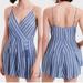 American Eagle Outfitters Pants & Jumpsuits | American Eagle Romper Blue Lace Up | Color: Blue/White | Size: 10