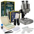 NATIONAL GEOGRAPHIC Kids Microscope Science Kit - Dual LED Microscope for Kids, Ultra Bright 20x & 50x Magnification, 35 Microscope Slides, Most Complete Microscope Kit for Kids 8-12, Biology for Kids