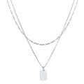 Kuzzoi 0108952922 Men's Silver Necklace in Layer Look with Pendant (15 mm), Necklace for Men in 925 Sterling Silver, Men's Necklace with Pendant Polished, Sterling Silver